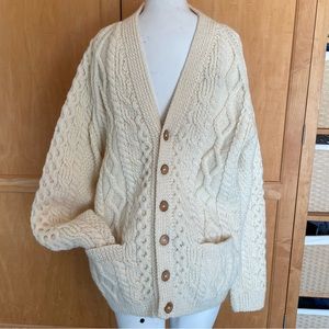 Aran Hand Knit Cable-knit Cardigan
